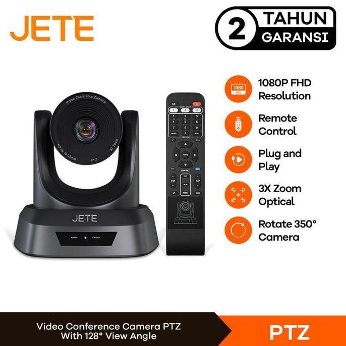 Best Seller Webcam Video Conference Jete Ptz 3X Zoom - Garansi 2 Tahun Premium