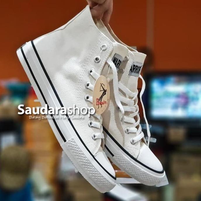 Sepatu Warrior Sparta HC White / Sepatu Warrior Sparta Putih Tinggi
