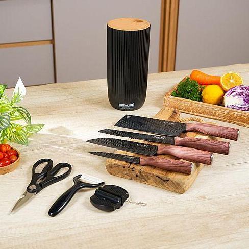 (Good) IDEALIFE Pisau Set / Knife Set - Perlengkapan Pisau Dapur Idealife KS-7001 / KS-6001