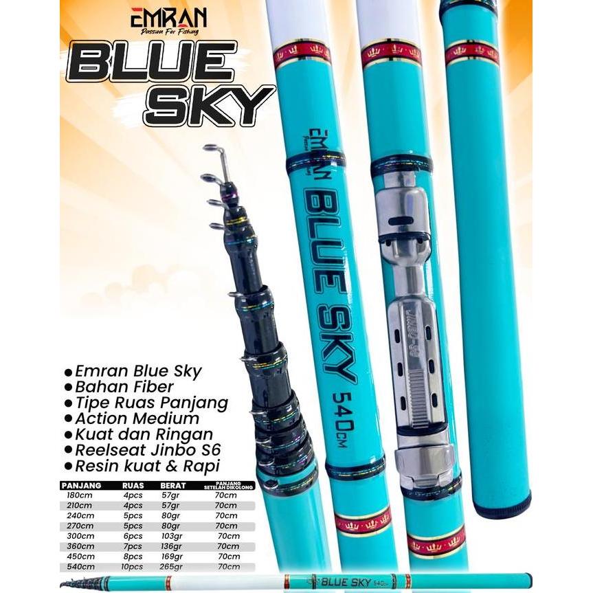 SET LENGKAP Pancing Tegek Kolong Emran Blue Sky Sudah Kolong Siap Pakai