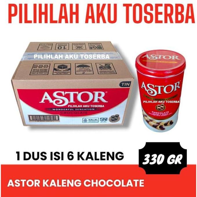 Crispy- Astor Double Coklat 330 Gr - Astor Kaleng - Astor Coklat Kaleng (Harga Per Kaleng)