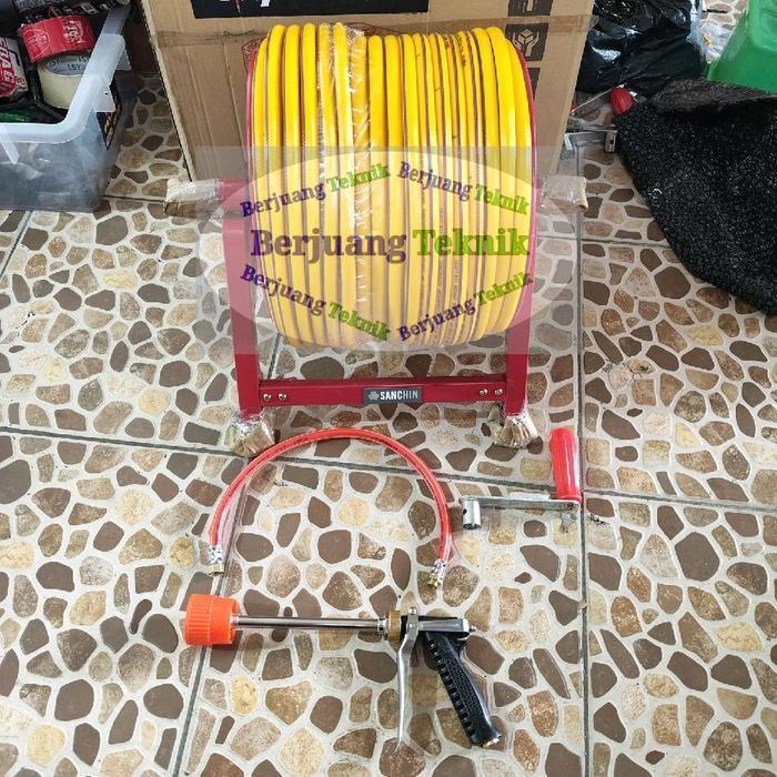 SELANG SPRAYER, SELANG STEAM, SELANG AIR 100 METER KOMPLIT GULUNGAN DAN STIK GUN SPRAYER || SELANG S