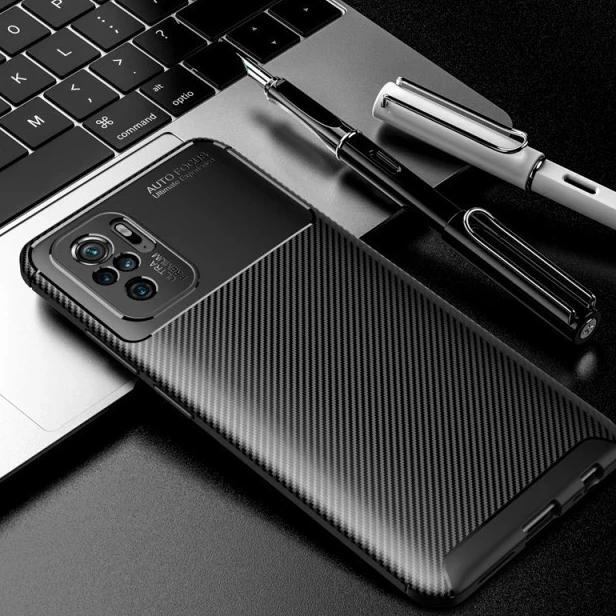 bestpromo case xiaomi redmi note 10 10s / note 10 pro autofocus carbon slim armor anti shock - autof