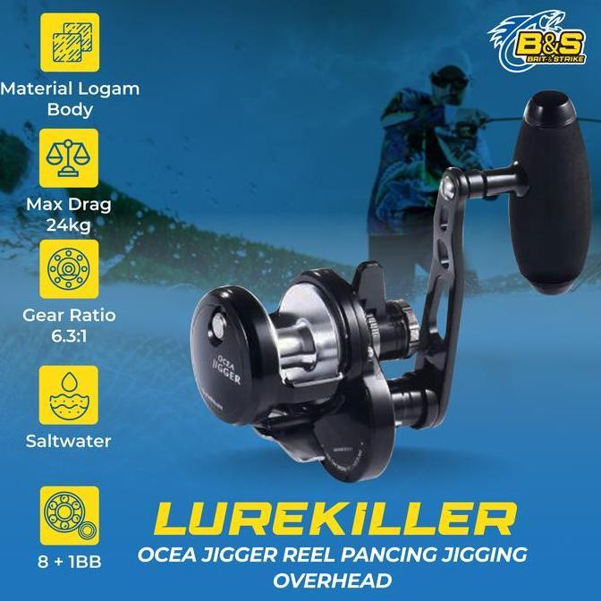 BEBAS ONGKIR - Lurekiller OCEA JIGGING Reel Pancing OH 1500HG/1501HG 24Kg Reel Pancing Jigging Overh