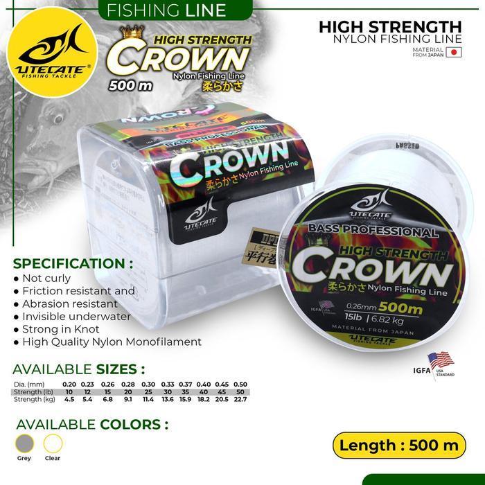 Senar Utecate Crown 500m Warna Putih Clear