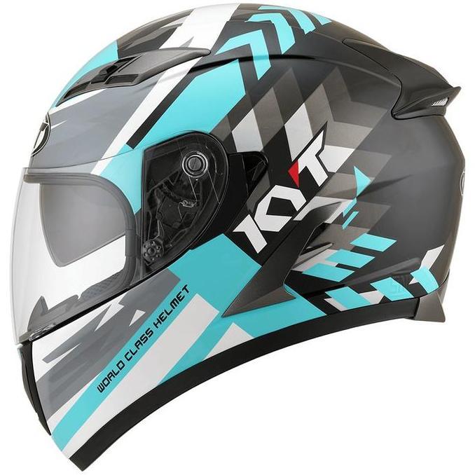 HELM KYT FALCON FR FLOW - BLACK/AQUA BLUE