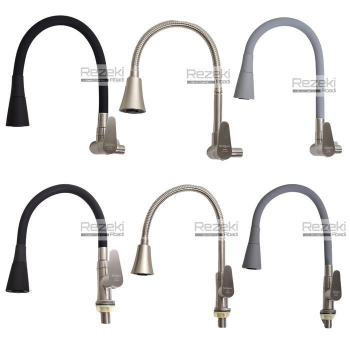 Kran Angsa Fleksibel Soligen Stainless Sus304 - 2 mode Sistem - Kran