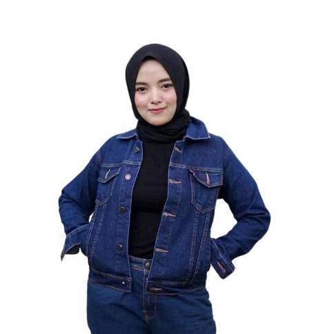 JUAL Jaket Jeans Biondy Oversize Jaket Wanita Jumbo Ld 120 Muat bb 85 JUAL