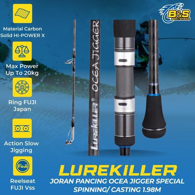 NEW Lurekiller Ocea Jigger Joran Pancing jigging spesial bahan Hi-Power X 1.98m ring guide FUJI 662C