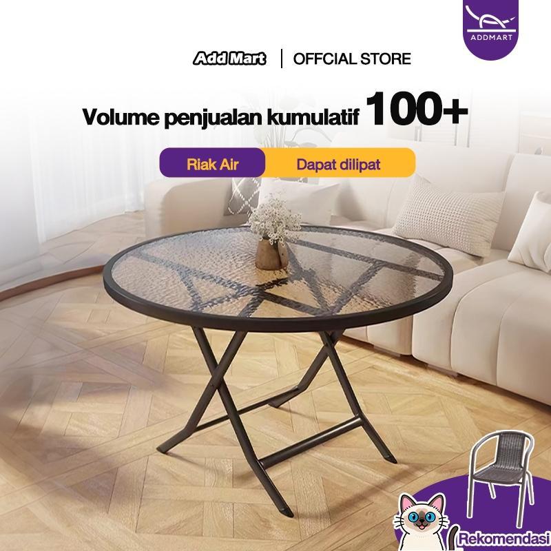 Meja Lipat Bulat 80Cm Meja Kecil Meja Estetik Meja Bulat Meja Kopi Meja Ruang Tamu Meja Kayu Bulat