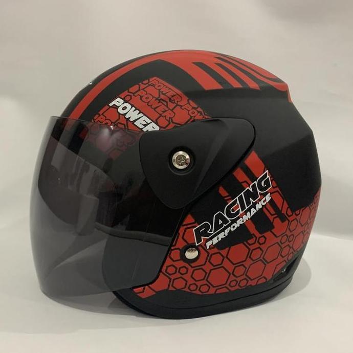 Helm Motor Evo Power Racing Merah Doff Helm Dewasa SNI BXP