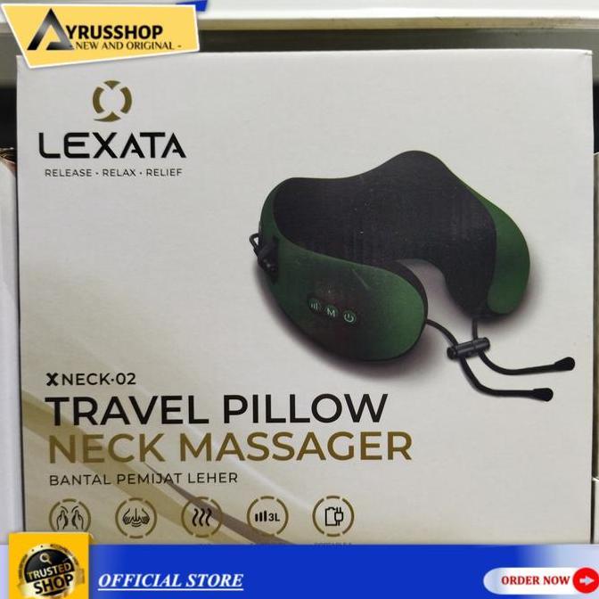 Bantal Leher Pijat Otomatis/Travel Neck Pillow Massage Shiatsu/Lexata
