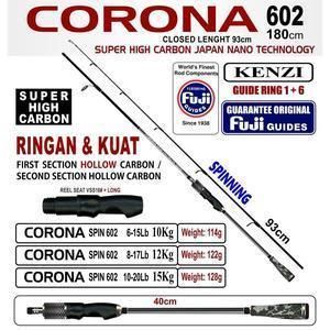 JORAN KENZI CORONA 602 SPINNING Fuji Guides 6-15lbs 8-17lbs 10-20lbs pancing mancing