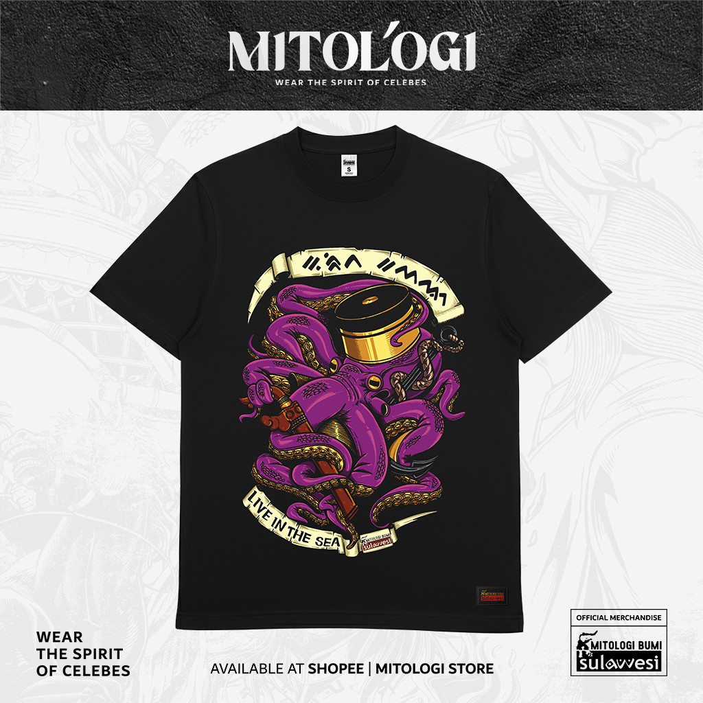 Kaos Mitologi Bumi Sulawesi - Kurita Kawao - 100% Katun Premium 24s - Mandar