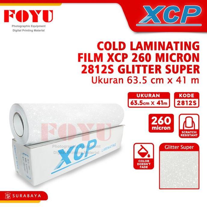 PROMO DISKON - Plastik Laminasi Laminating Dingin XCP 260 mic 63.5CMx41M Glitter Super 2812S Mesin R