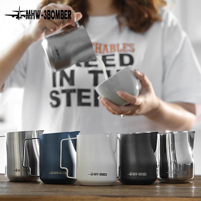 BONUS - MHW-3BOMBER - 450ML Turbo Milk Pitcher Stainless Steel 304 Better Fusion of Milk Foam / Milk
