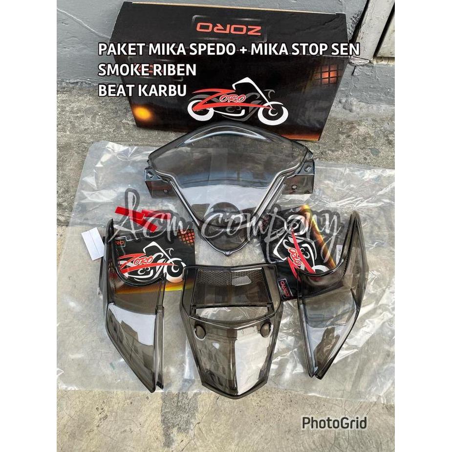 IRIT ONGKIR PAKET MIKA SMOKE SPEDO SPEEDOMETER + MIKA STOP SEN HONDA BEAT KARBU