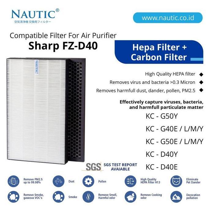 PROMO HARI INI - Hepa filter Replacemen for SHARP FZ-D40HFE KC D40 KC D40Y KC G40