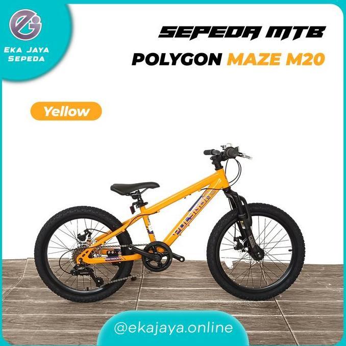 Terlaris Sepeda Gunung Mtb 20 Inch Polygon Maze M20 - Yellow [New Color 2024]