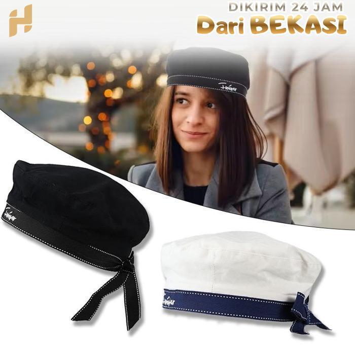 Topi Pelaut Sailor Topi Korean Style White Beret Hat Sailor Sailor Hat Topi Kapten Kapal Laut Topi C