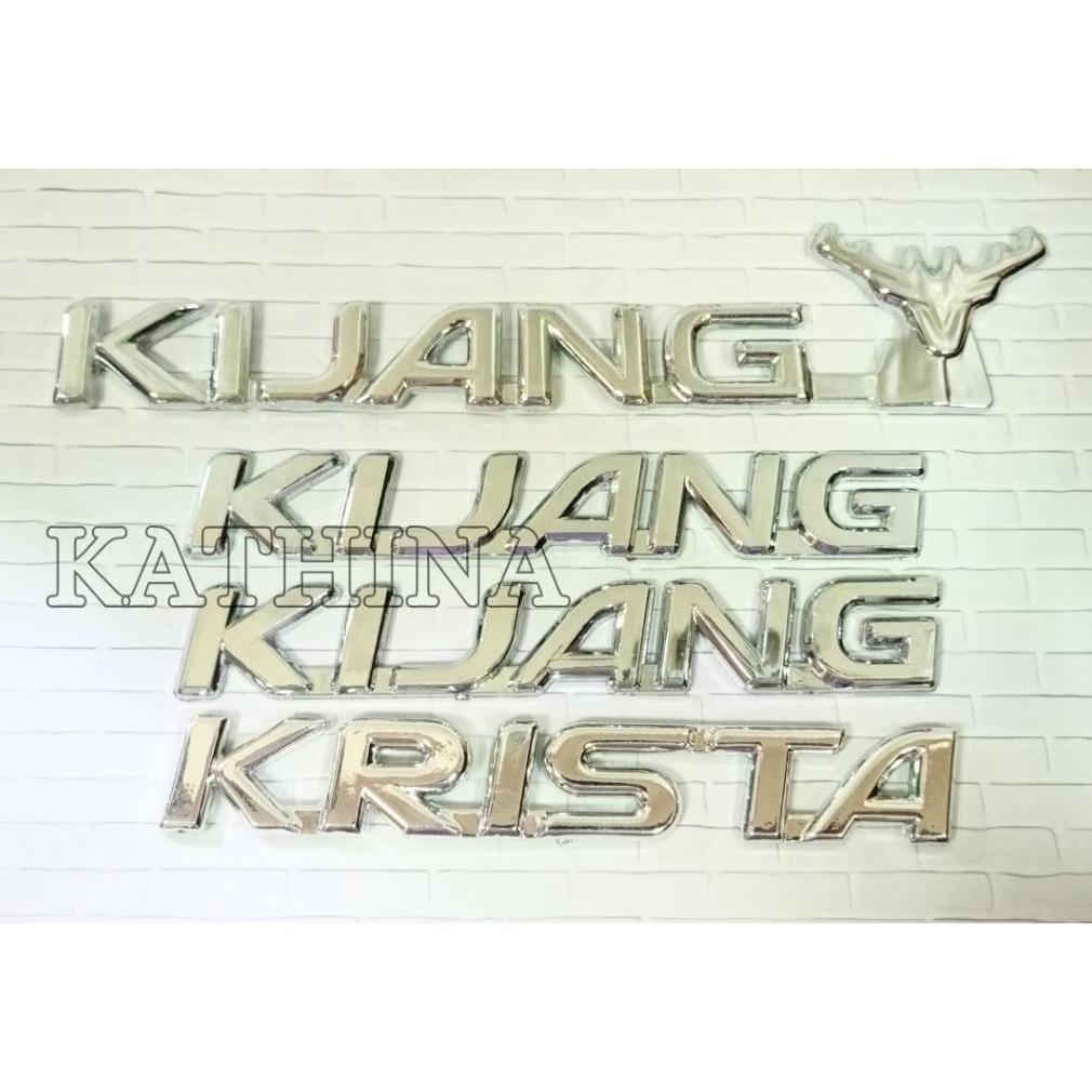 EMBLEM SET LOGO KIJANG KRISTA KIJANG TANDUK CHROME