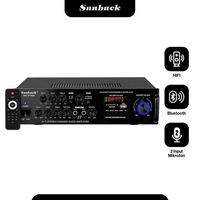 Bluetooth EQ Audio Amplifier SUNBUCK Home Theater FM 2000W - TAV-6188