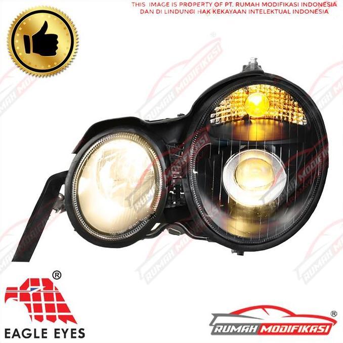 HEADLAMP BENZ W210 E-CLASS 1996-1999 PROJECTOR BLACK