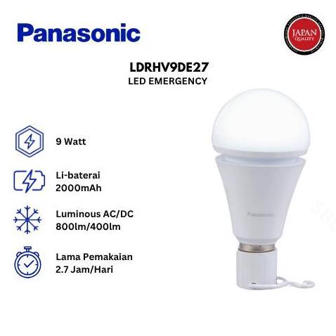 (Best) Lampu Darurat LED Panasonic / Emergency Lamp LDRHV9DE27 - Cool Daylight (Putih)