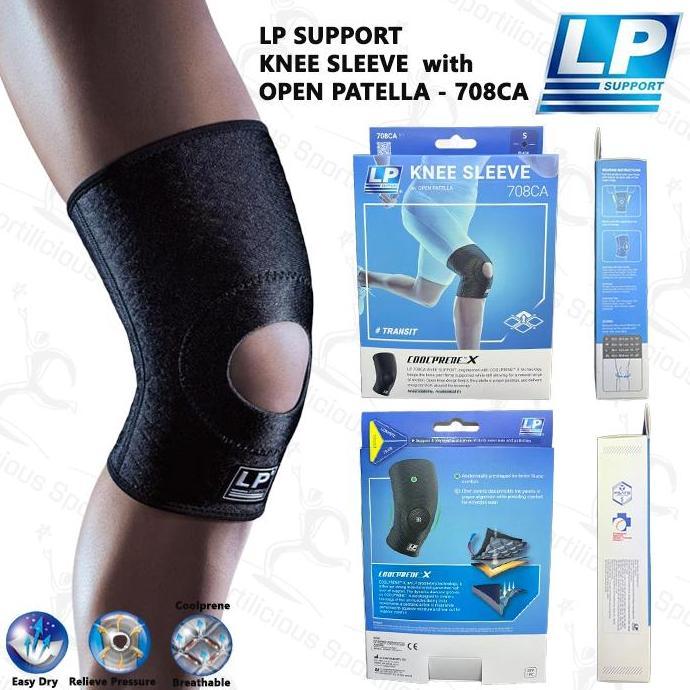 LP SUPPORT COOLPRENE X Knee Sleeve with Open Patella 708CA Black ORIGINAL