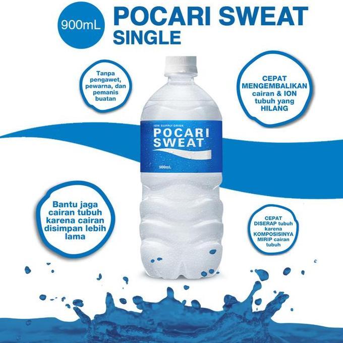 POCARI SWEAT MINUMAN ISOTONIC PET BOTOL 900ML SPORT DRINKS LARI SEPEDA OLAHRAGA SGA3
