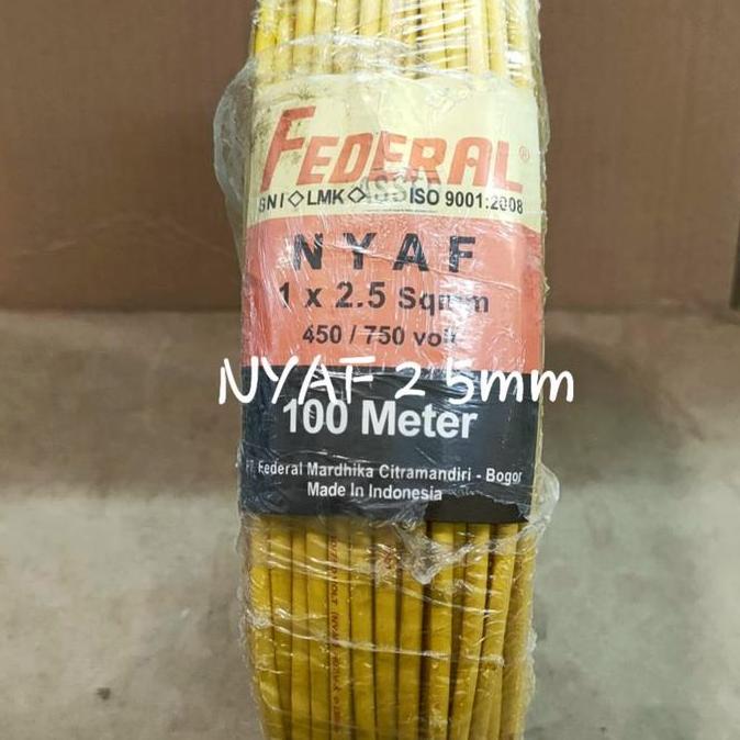 Promo KABEL FEDERAL NYAF 2,5MM ROLL 100M SERABUT 1X2.5 MM NYAF 2,5 MM 2.5 FEDERAL Diskon