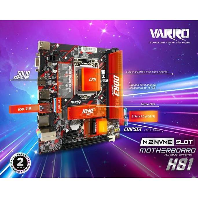 Comp- Motherboard Varro H81V-R3 Garansi Resmi