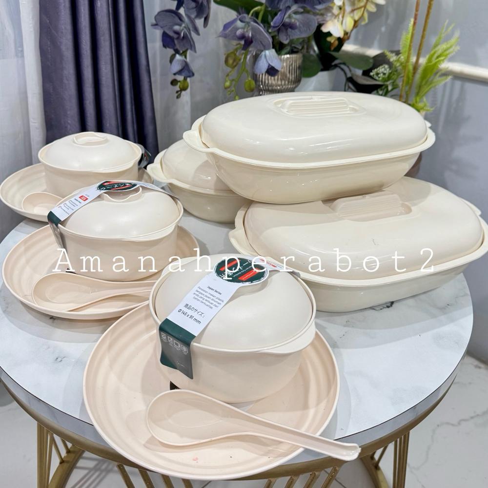 12pcs Wadah Sayur Set+Tutup Basi Marjan Clio Oval Jumbo Tebal Baskom Sayur + Tutup Aestetic