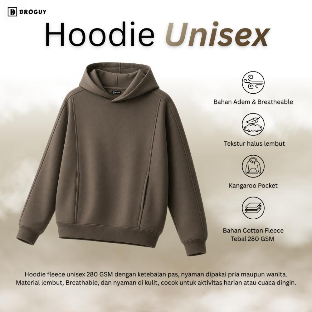 HOT BROGUY HOODIE PRIA WANITA UNISEX FLEECE - OLIVE