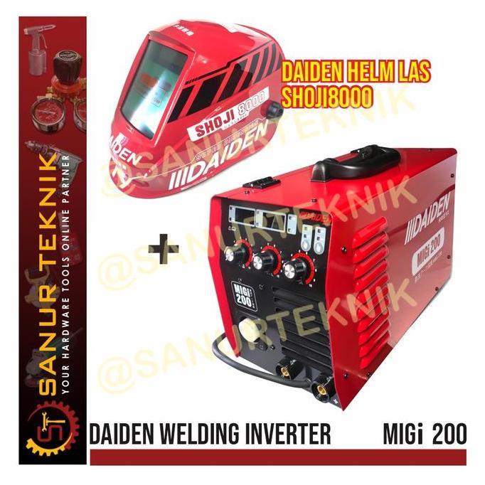 HARGA DISC - DAIDEN MIGI200 MIGI 200 Mesin Trafo Las Gasless FREE HELM LAS DAIDEN