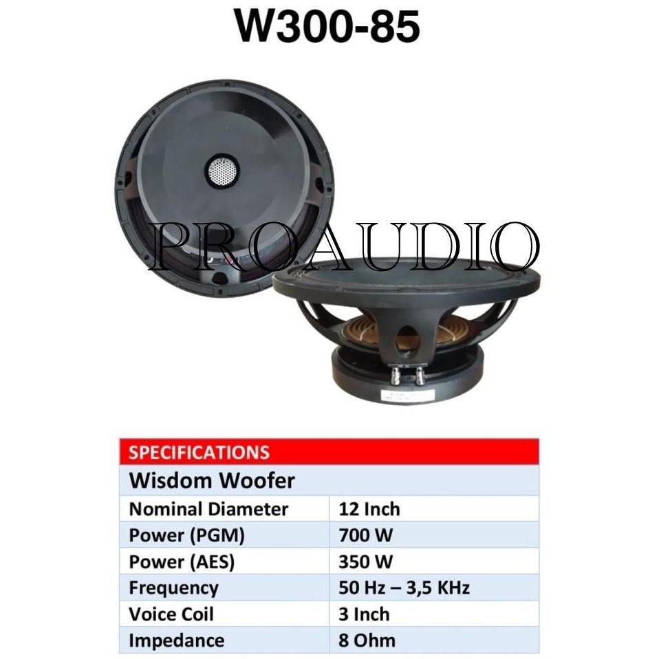 Komponen Speaker Wisdom 12 Inch W300-85 W 300-85 W 300 85 Orinal