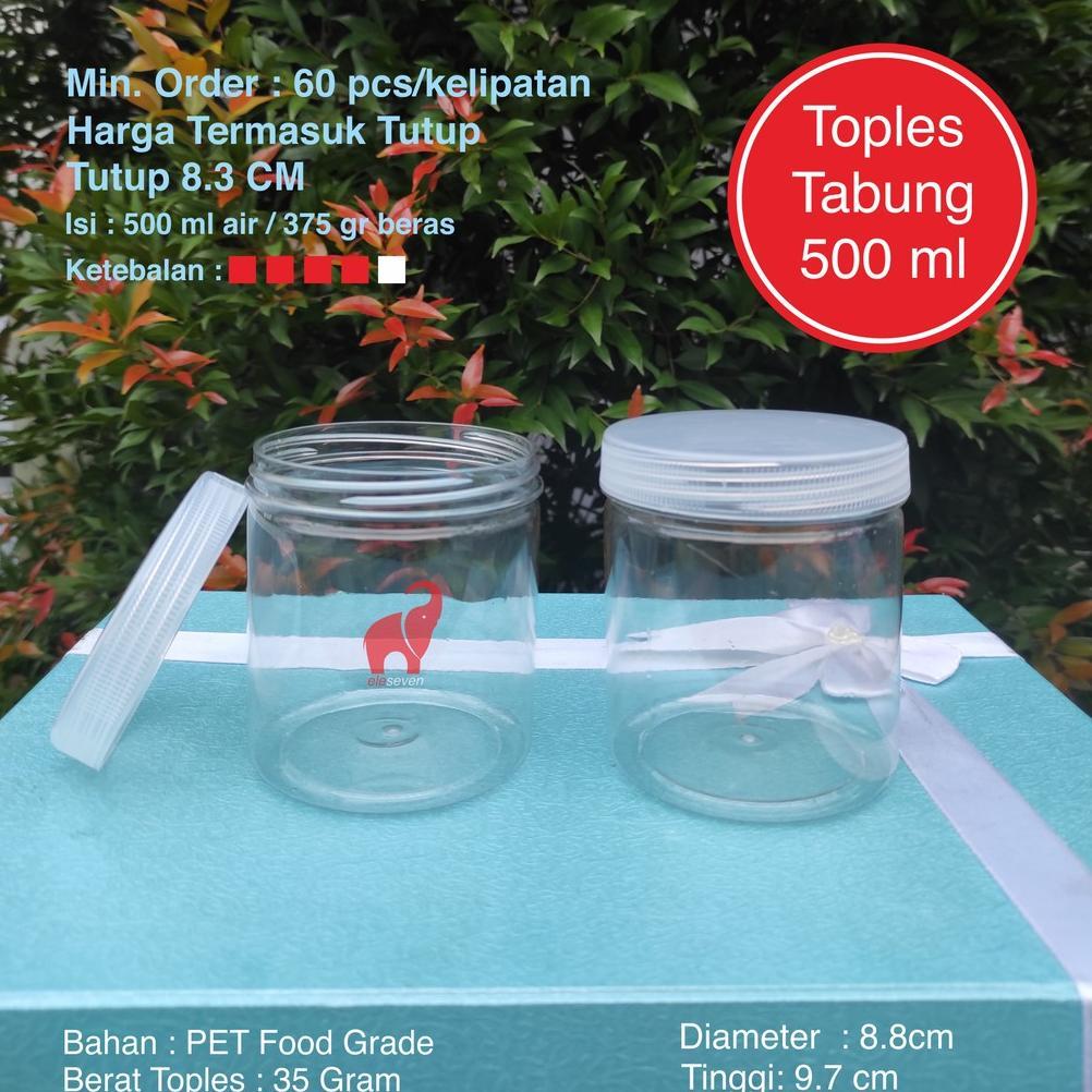 BESTPROMO 47 67 Toples Tabung Silinder Plastik 600 ml 600ml 500ml 500 ml / Toples Kue Snack / Toples