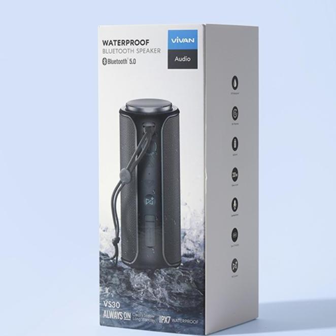 Speaker Bluetooth Vivan VS30 IPX7 teroof Bass+ Black