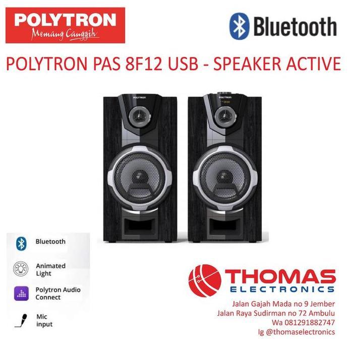 POLYTRON PAS 8F12 USB - SPEAKER POLYTRON PAS 8F12 GARANSI