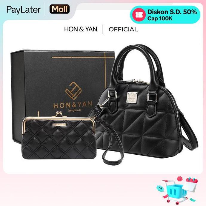 HONYAN PLUS Tas Wanita Loran Gift Set Tas Selempang Wanita Slingbag Wanita Gift Set 2 In 1 Premium