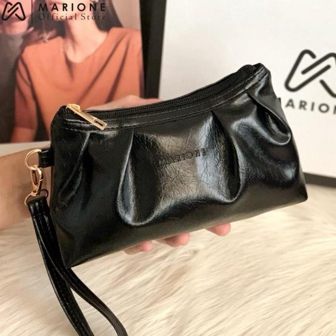 MARIONE - DOMPET OBSIDIAN Dompet Serbaguna Pouch HP Besar Uang Kertas Make Up Masuk Pouch Simple Imu