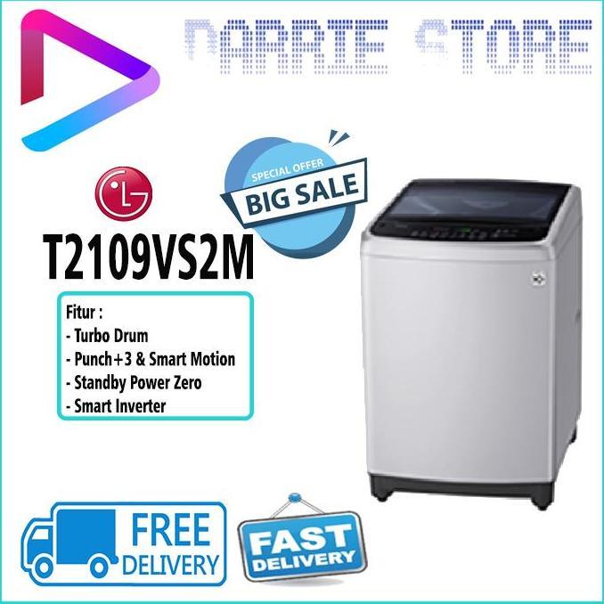 (Best) LG T-2109VS2M MESIN CUCI TOP LOADING WASHER T2109 2109VS2M T2109VS2M