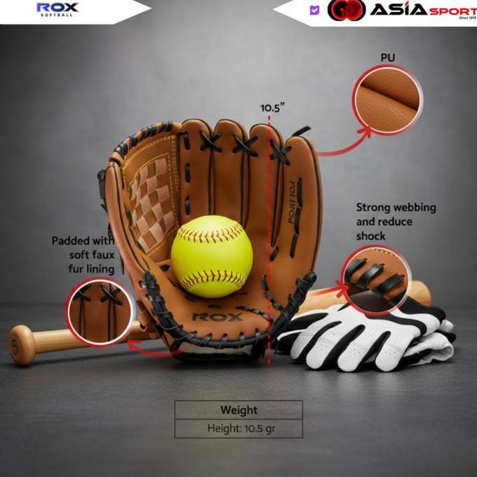 Glove Softball Rox Sarung Tangan | Baseball | Sarung Tangan Soft Ball Baseball