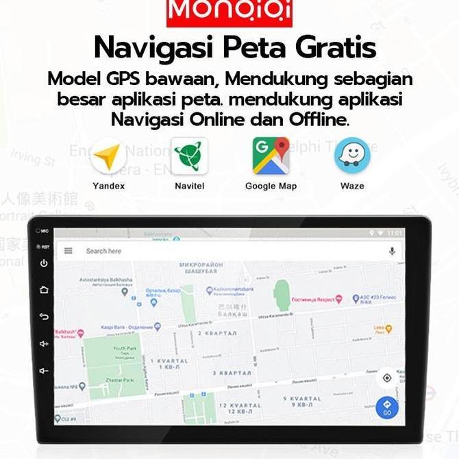 Promo MONQIQI with cooling system4G+32G IPS Screen Head Unit android 7/9/10 Inch Car Android 13 Navi