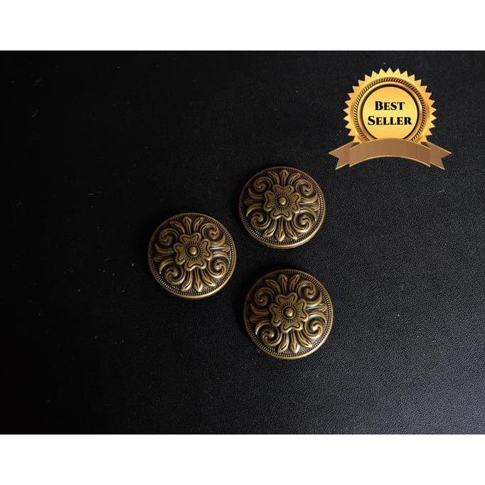 Concho Button Kancing Dompet Motif Ukir Bunga Ukuran 3.5 cm AM