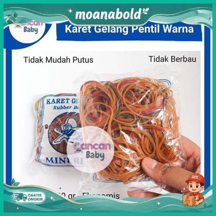 Karet Gelang Pentil Warna Mini Bee 100G Ikat Rambut Pengikat Bungkusan Wajib Punya