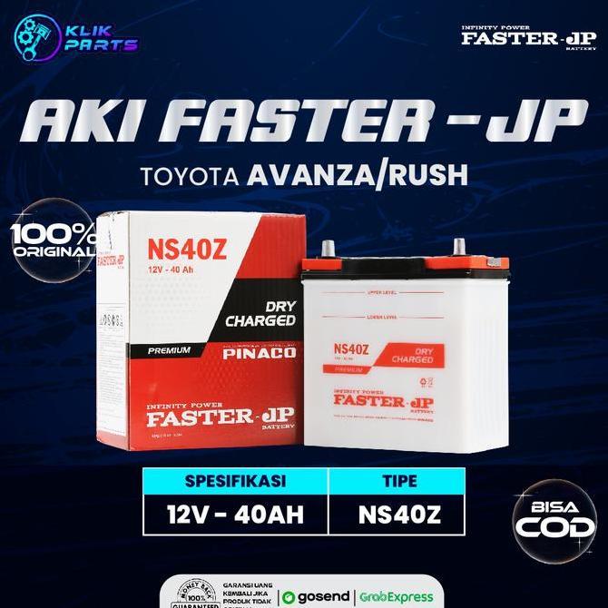 Aki Mobil Faster JP NS40Z 12V 40Ah untuk Avanza, Rush DLL