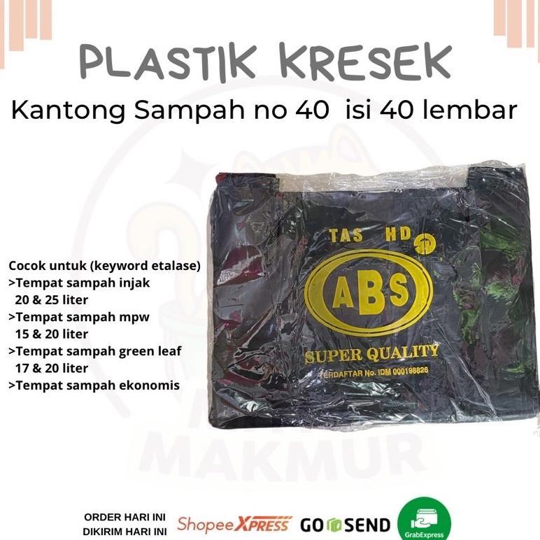 Plastik Kresek Kantong Plastik Sampah no 40 isi 40 lembar ABS / Kantong Sampah No 28 isi 20 Lembar