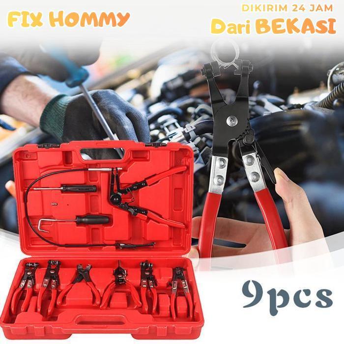FXMY Isi 9 Tang Pembuka Klem Tang Penjepit Selang Alat Bantu Pelepas Klip Klem Jepitan Selang