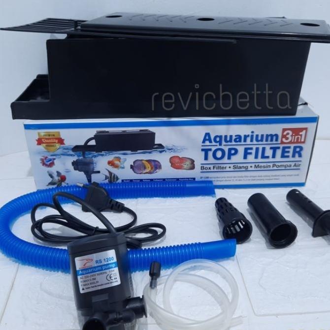 Filter Pompa Komplit Top Filter Box Aquarium 3 In 1 Rosston Sp 1200